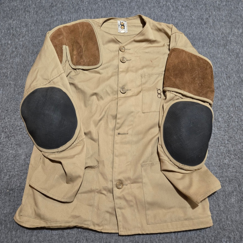 Vintage Bob Allen Shooting Jacket Mens 44 Tan Suede Shoulder Rubber Elbow Pads